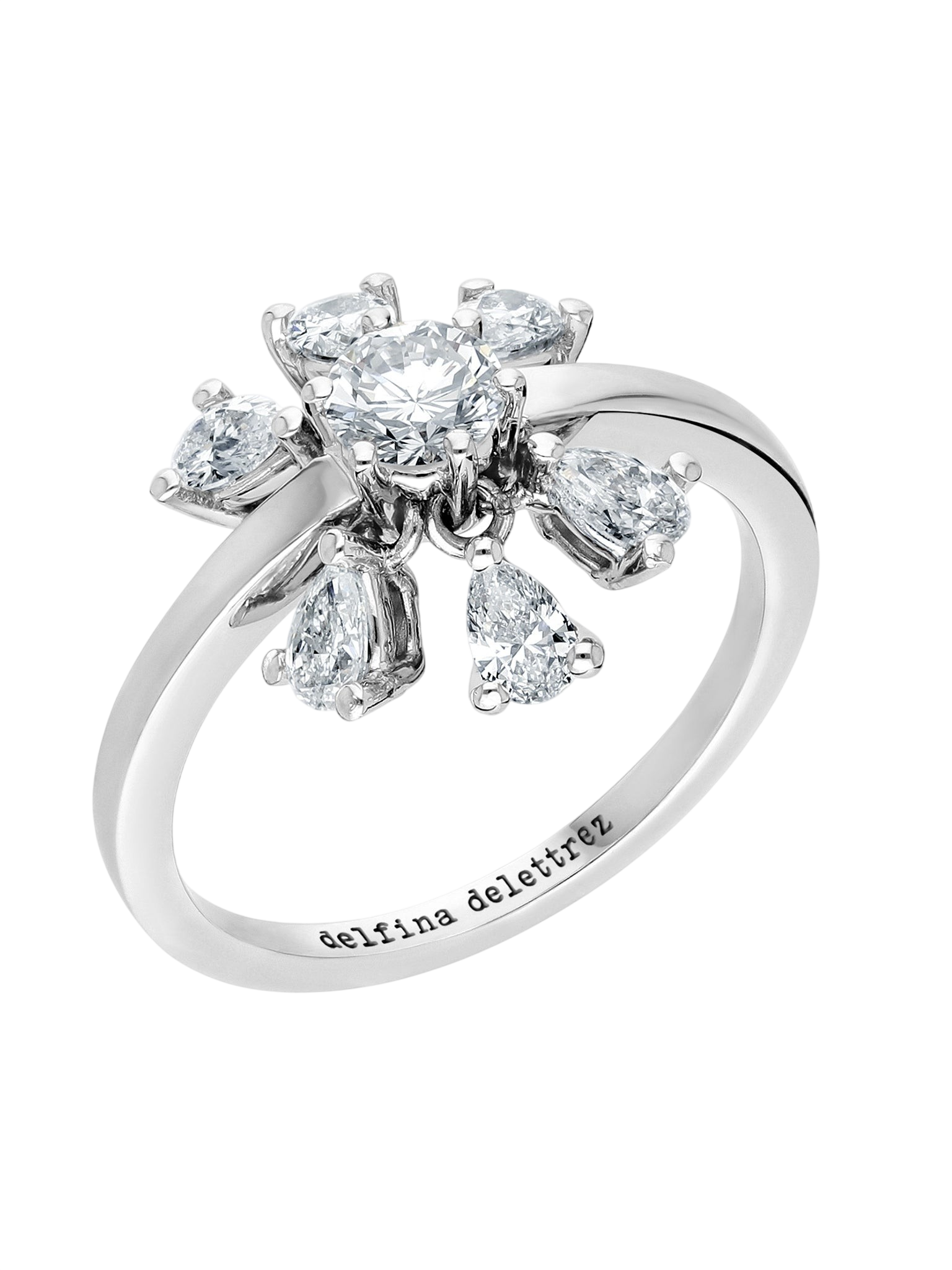 Dancing Diamonds daisy ring